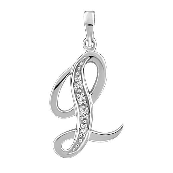 WHITE GOLD DIAMOND L PENDANT PEN-DIA-0296
