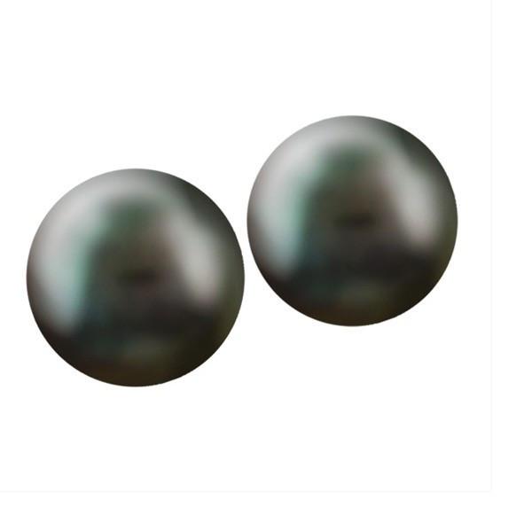 SILVER BLACK CULTURED PEARL EARRINGS EAR-GEM-1096