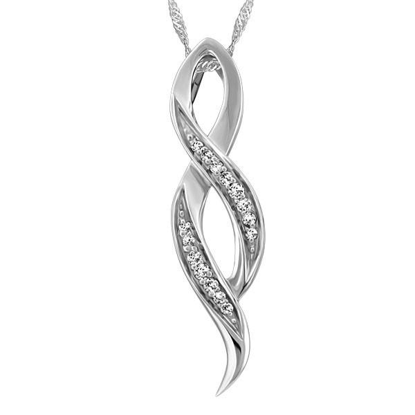 WHITE GOLD DIAMOND INFINITY PENDANT PEN-DIA-2610
