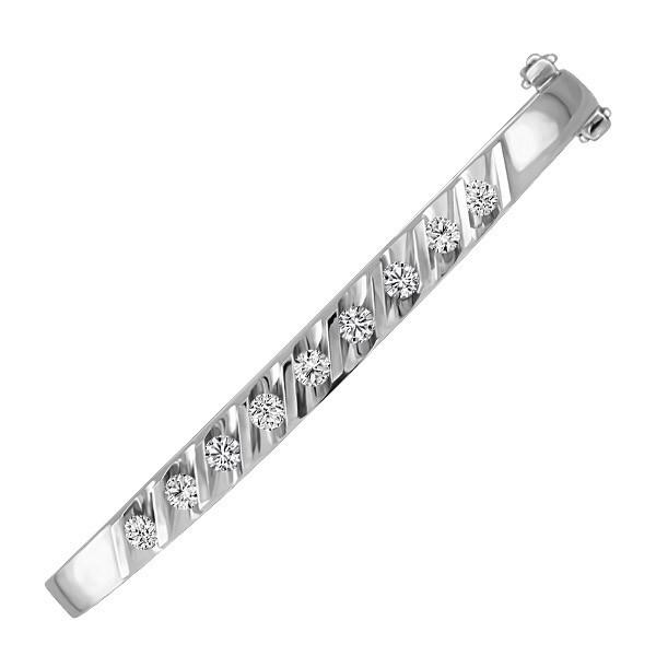 WHITE GOLD 1.00 CTW DIAMOND BANGLE BAN-DIA-0104