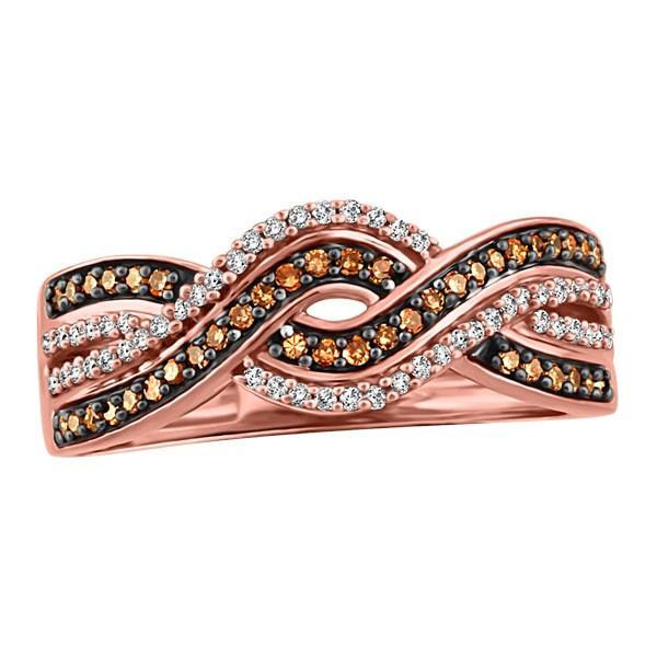 WHITE AND ROSE GOLD CHOCOLATE DIAMOND RING RIN-LDI-2050