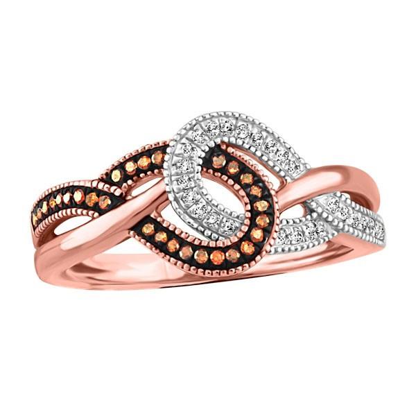 WHITE AND ROSE GOLD CHOCOLATE DIAMOND RING RIN-LDI-2106