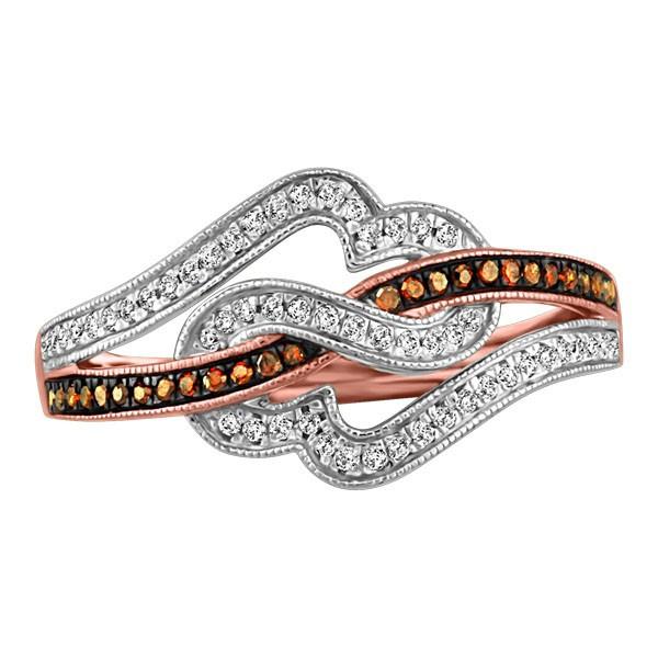 WHITE AND ROSE GOLD CHOCOLATE DIAMOND RING RIN-LDI-2107