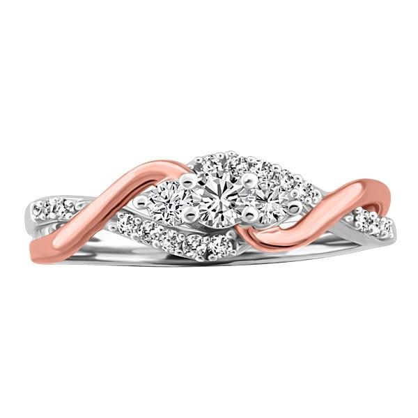 WHITE AND ROSE GOLD DIAMOND ENGAGEMENT RING RIN-ENG-2421
