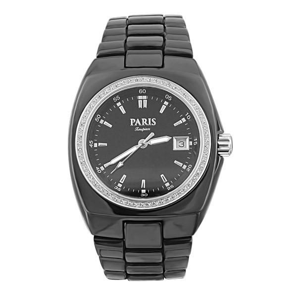MENS PARIS TIMEPIECE BLACK CERAMIC WATCH WAT-MBA-0023
