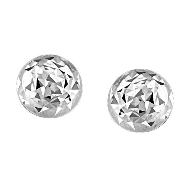 WHITE GOLD BALL EARRINGS EAR-GLD-3714