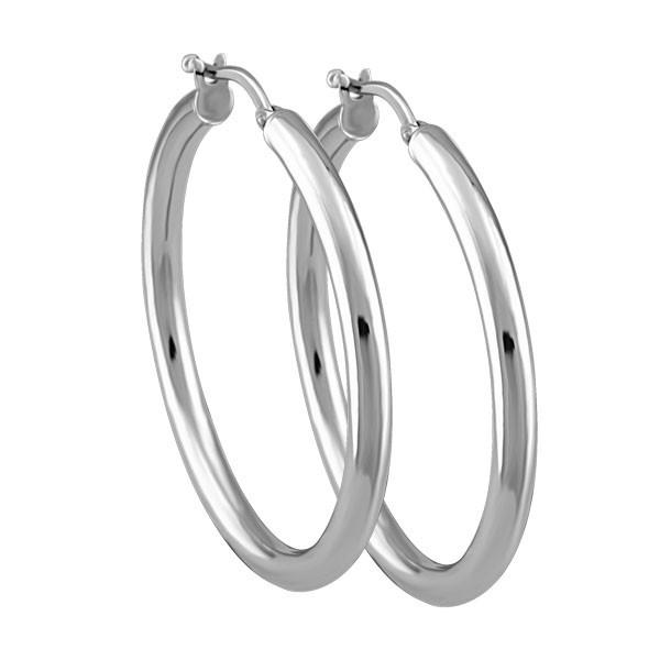 WHITE GOLD HOOP EARRINGS EAR-GLD-3725
