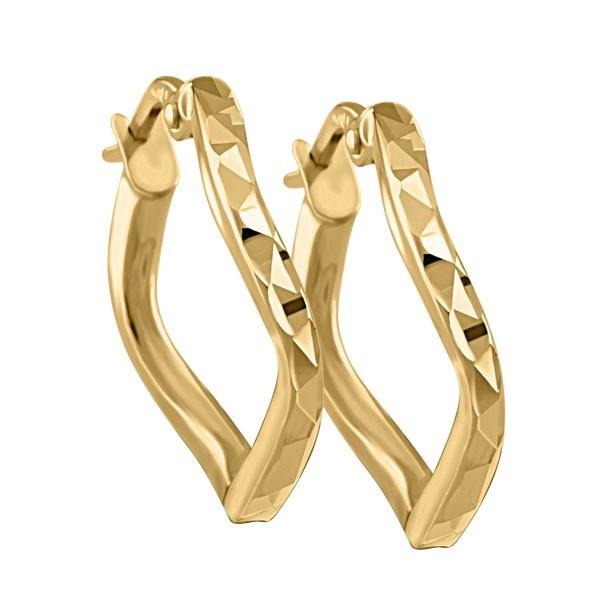 GOLD WAVE HOOP EARRINGS EAR-GLD-3730