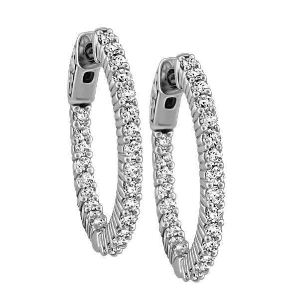 WHITE GOLD DIAMOND HOOP EARRINGS EAR-DIA-1434