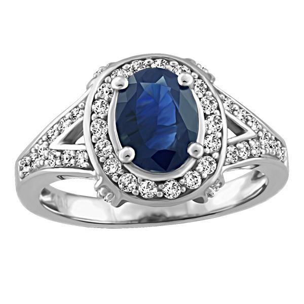 WHITE GOLD DIAMOND AND SAPPHIRE RING RIN-LGM-2666
