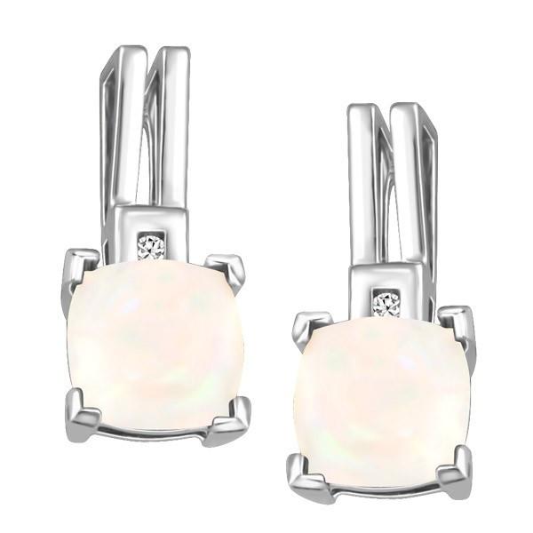 WHITE GOLD DIAMOND AND OPAL EARRINGS EAR-GEM-1168