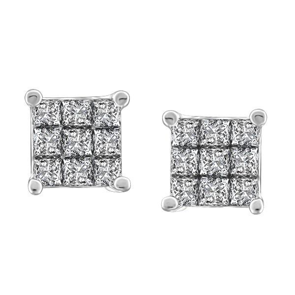 WHITE GOLD 1.00 CARAT DIAMOND EARRINGS