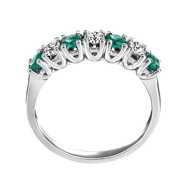 WHITE GOLD DIAMOND AND EMERALD RING