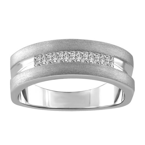 MENS WHITE GOLD DIAMOND WEDDING BAND