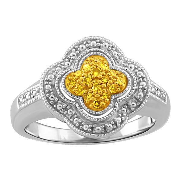 SILVER YELLOW DIAMOND RING