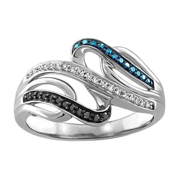 SILVER BLUE DIAMOND RING