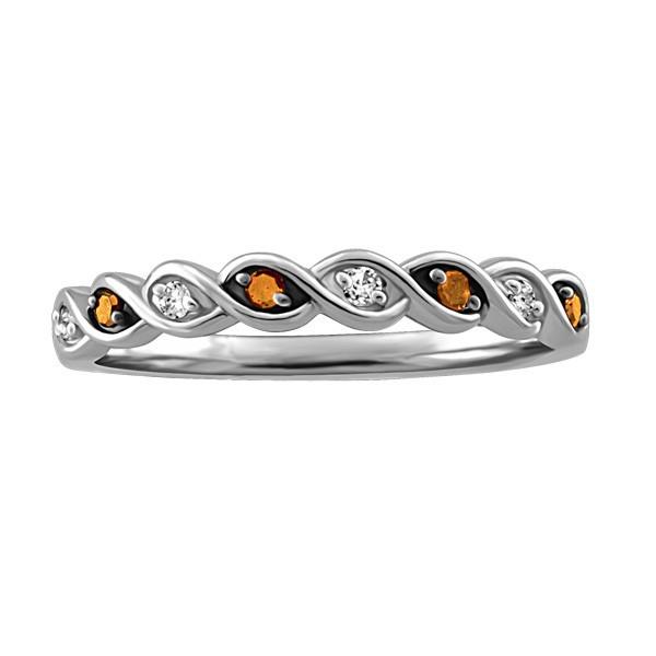 SILVER BROWN DIAMOND STACKACBLE RING