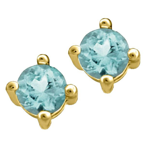 Gold Aquamarine Stud Earrings