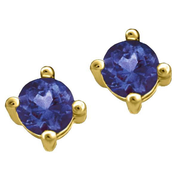 Gold Sapphire Stud Earrings