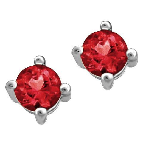 White Gold Ruby Stud Earrings