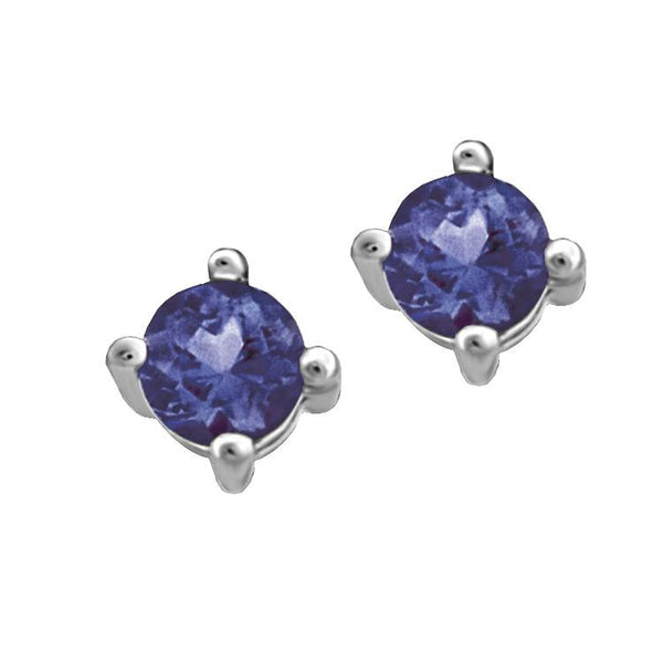 White Gold Sapphire Stud Earrings