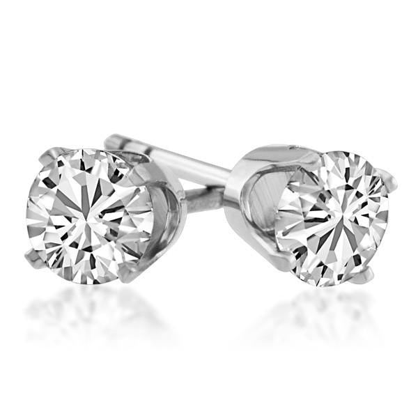 White Gold 1.00 Carat Diamond Stud Earrings