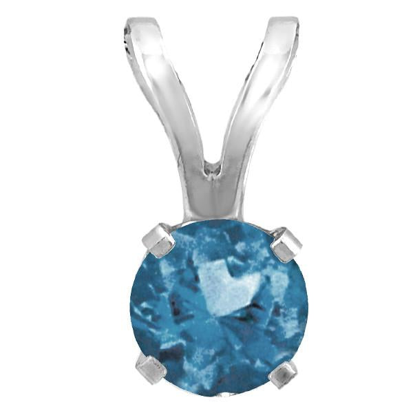 White Gold Blue Topaz Pendant