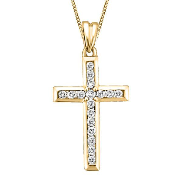 Gold Diamond Cross Pendant