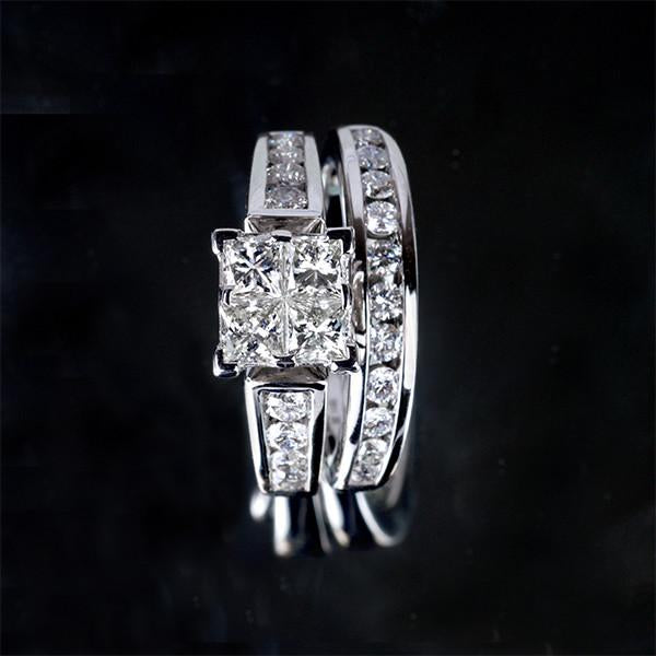 WHITE GOLD DIAMOND "DIVINE" ENGAGEMENT SET RIN-ENG-1887