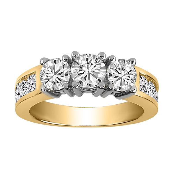 Gold .33 Carat 3 Diamond Engagement Ring