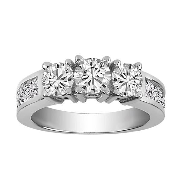 White Gold .50 ctw 3 Diamond Engagement Ring