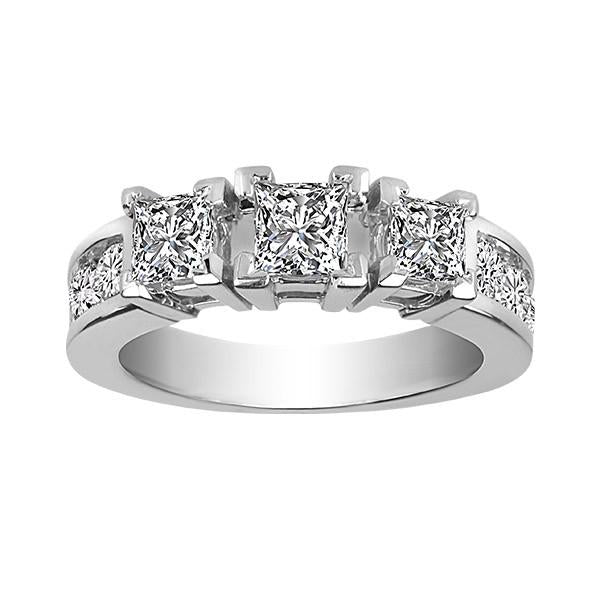 White Gold .33 Carat 3 Diamond Engagement Ring