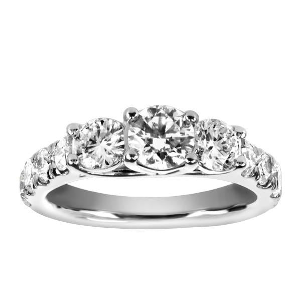 White Gold Past Present Future Diamond Ring