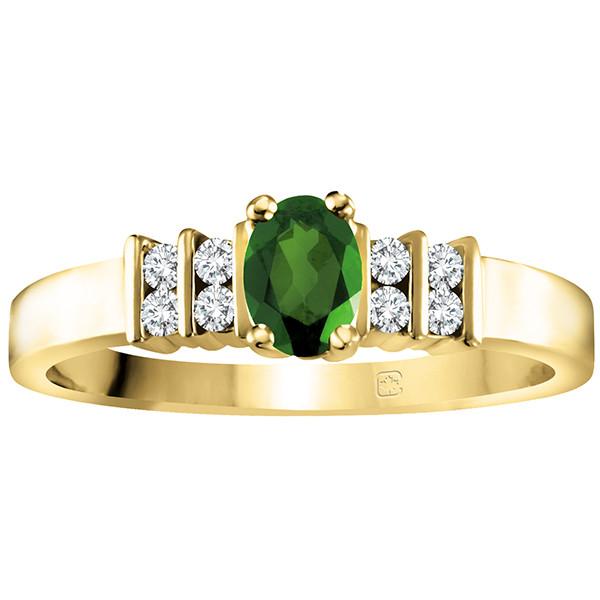Gold Diamond And Emerald Ring