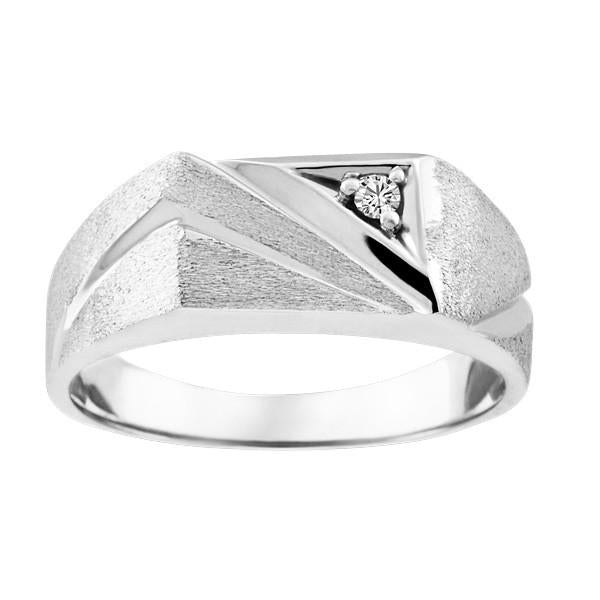 Mens White Gold Diamond Ring