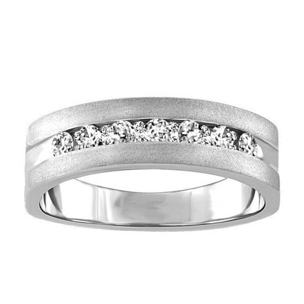 Mens White Gold Diamond Wedding Ring