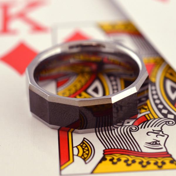 BLACK TUNGSTEN CARBIDE RING RIN-TUN-0428